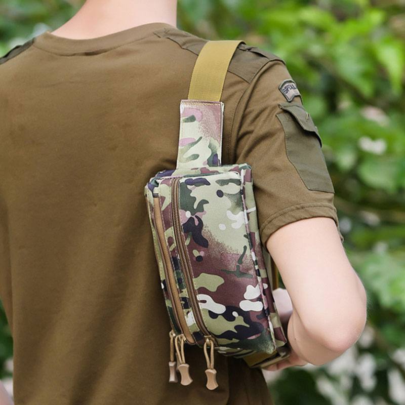 Miesten Nylon-naamiointi Multi-carry Multi-pocket Sport Outdoor Tactical Olkalaukku Rintalaukku