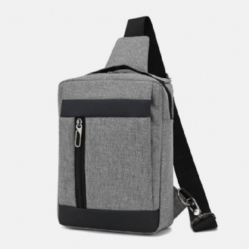 Miesten Oxford Suuren Kapasiteetin Rintalaukku Rento Monitoiminen Kuulokeaukko Design Crossbody Laukku Olkalaukku