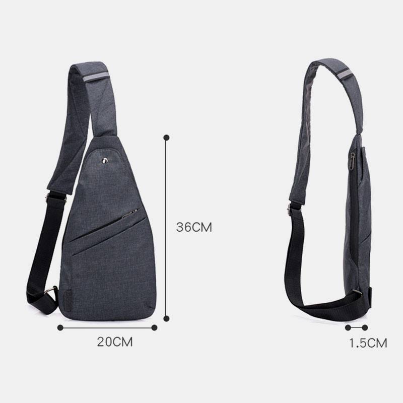 Miesten Polyesteri Suuri Tilavuus Multi-pocket Vedenpitävä Rento Crossbody Laukku Rintalaukku Sling Bag