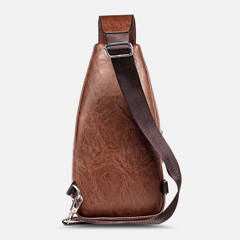 Miesten Pu-nahkainen Monitoiminen Suuri Kapasiteetti Vedenpitävä 6.5 Tuuman Puhelinlaukku Rintalaukku Crossbody Laukut