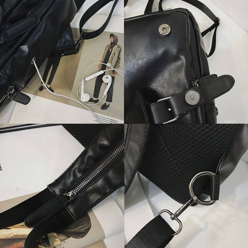 Miesten Retro-kuulokkeiden Reikä Multi-carry Usb-lataus Monikerroksiset Vedenpitävä Crossbody-laukku Rintalaukku Kantolaukku