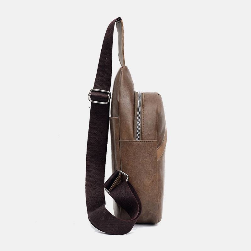 Miesten Suuren Kapasiteetin Kuulokeaukko Business Multi-pocket Crossbody Bag Rintalaukku Sling Bag