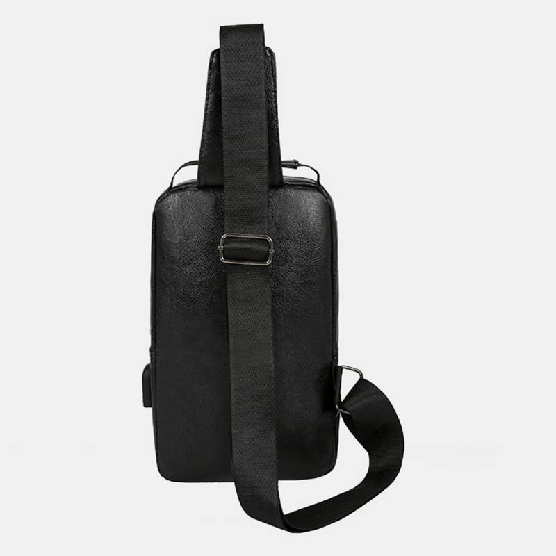 Miesten Vintage Usb-lataussuunnittelu Monitaskuinen Rintalaukku Suurikapasiteettinen Kulutusta Kestävä Crossbody Olkalaukku