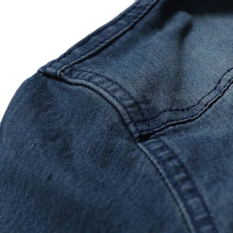 Miesten Denim Rintatasku Puuvilla Rento Hupullinen Paitatakki