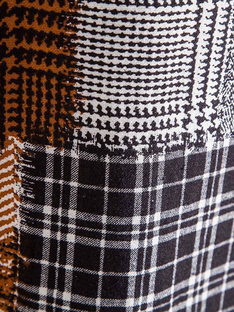 Miesten Holiday Plaid & Houndstooth Color Block Patchwork Paidat