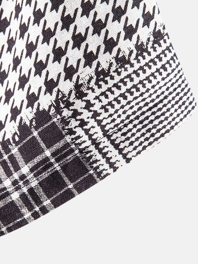 Miesten Holiday Plaid & Houndstooth Color Block Patchwork Paidat