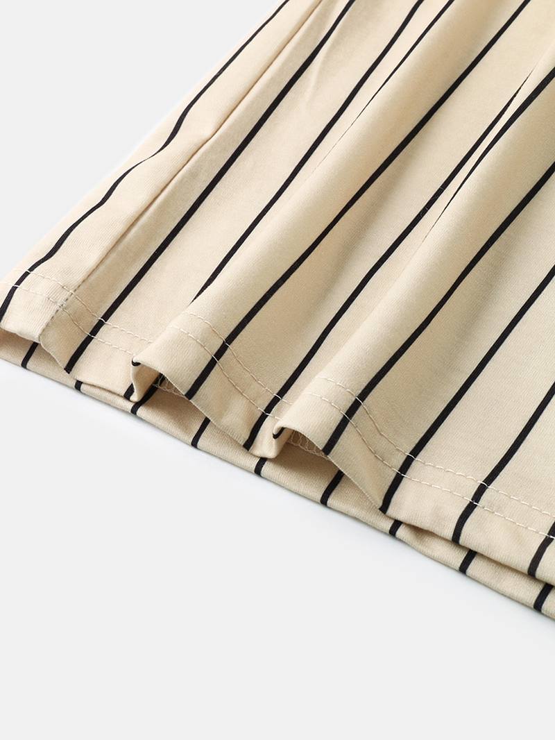 Miesten Letter 17 Painatus Striped Raglan Sleeve Kiristysnauha Paidat Shortsit