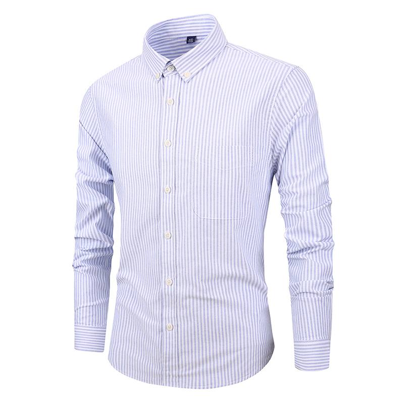 Miesten Pitkähihaiset Slim Rento Cotton Striped Oxford -paidat