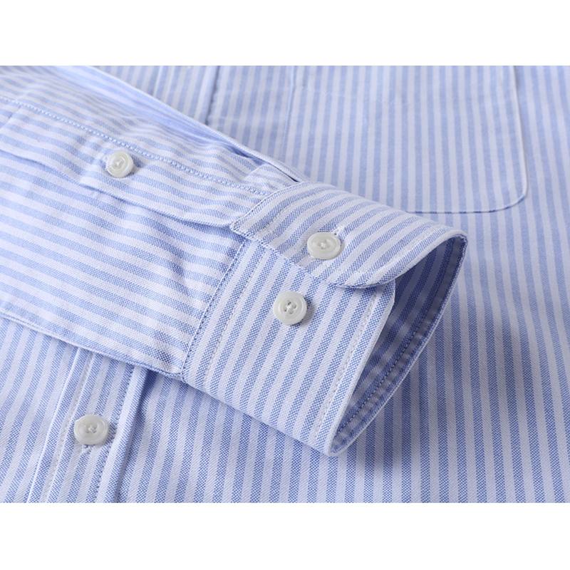 Miesten Pitkähihaiset Slim Rento Cotton Striped Oxford -paidat