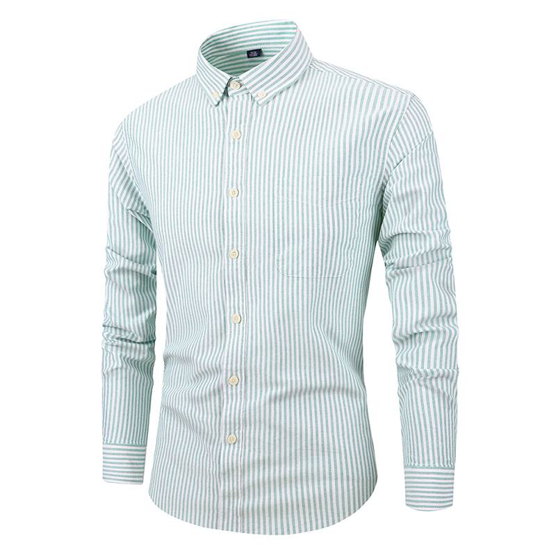 Miesten Pitkähihaiset Slim Rento Cotton Striped Oxford -paidat