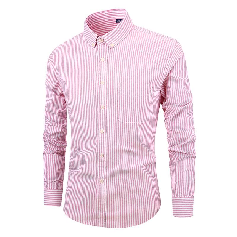 Miesten Pitkähihaiset Slim Rento Cotton Striped Oxford -paidat