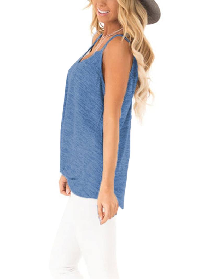 Rennot V-kaula-aukkoiset Hihattomat Olkaimet Camisole-tanktopit