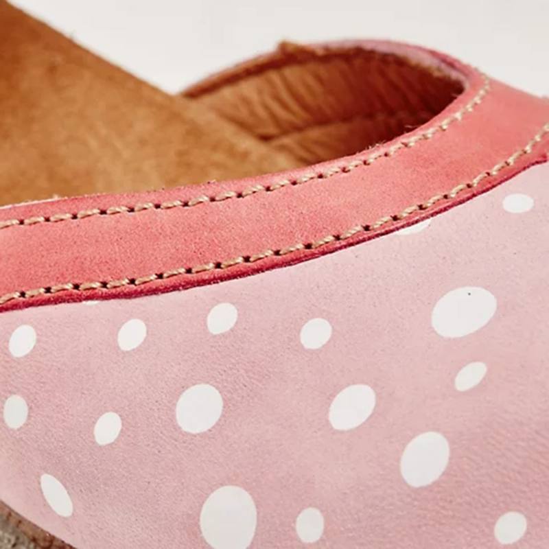 Naisten Polka Dot Pyöreä Toe Nilkkahihna Block Heel Rento Heels Pumput