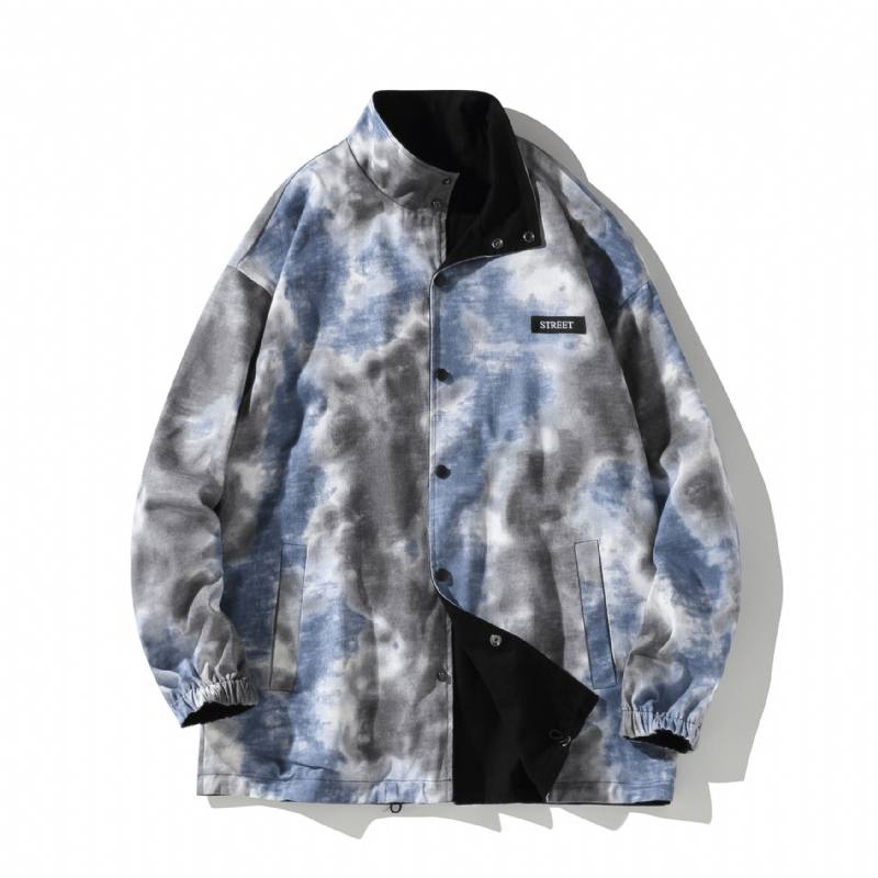 Molemmat Puolet Wear Bf Wind Tie-dye Takki Takki Baseball Uniform Autumn