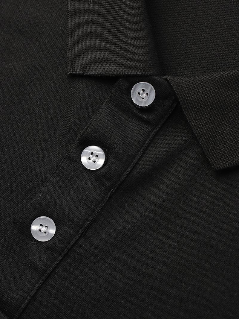 Miesten Business Patchwork Buttons Cotton Rento Golf Paidat