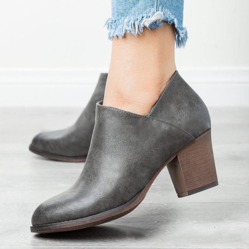 Clog High Chunky Heel Lyhyet Saappaat