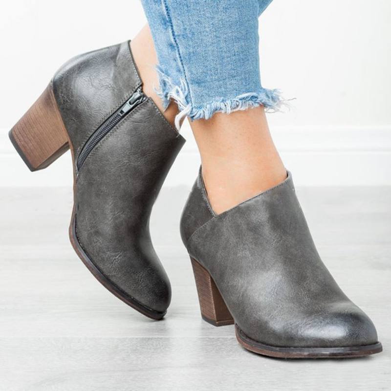 Clog High Chunky Heel Lyhyet Saappaat