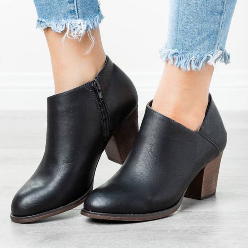 Clog High Chunky Heel Lyhyet Saappaat