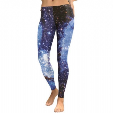 3d Digitaaliset Mustat Siniset Galaxy Leggingsit