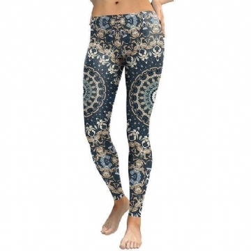 Naisten Leggingsit Mandala Flower Digital Painatus Pants