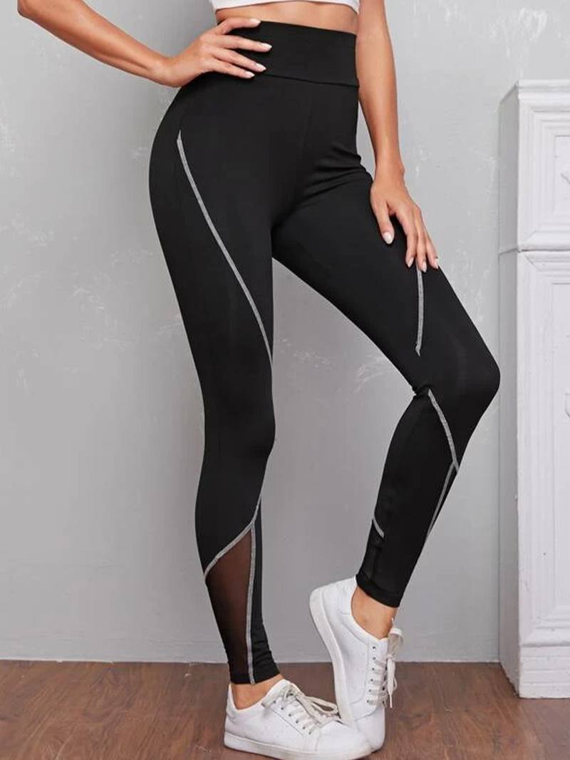 Naisten Patch Line Painatus Elastinen Vyötärö Bodycon Sport Rento Leggingsit