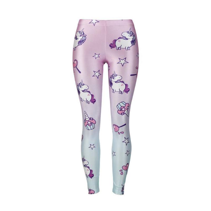 Unicorn Series Naisten Leggings Star Ice Cream Digital Painatus Legg Sweat Workout Naisten Legging Slim Pants