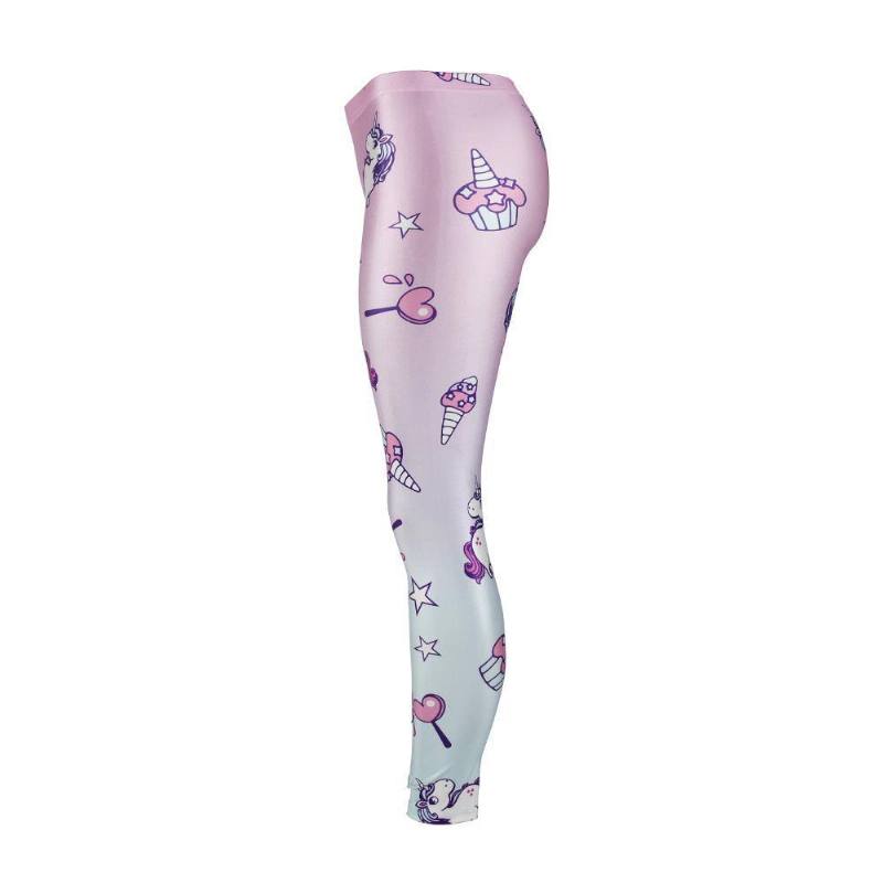 Unicorn Series Naisten Leggings Star Ice Cream Digital Painatus Legg Sweat Workout Naisten Legging Slim Pants