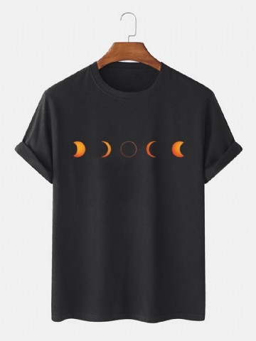 Cotton Designer Lunar Eclipse Painatus Hengittävät Lyhythihaiset T-paidat