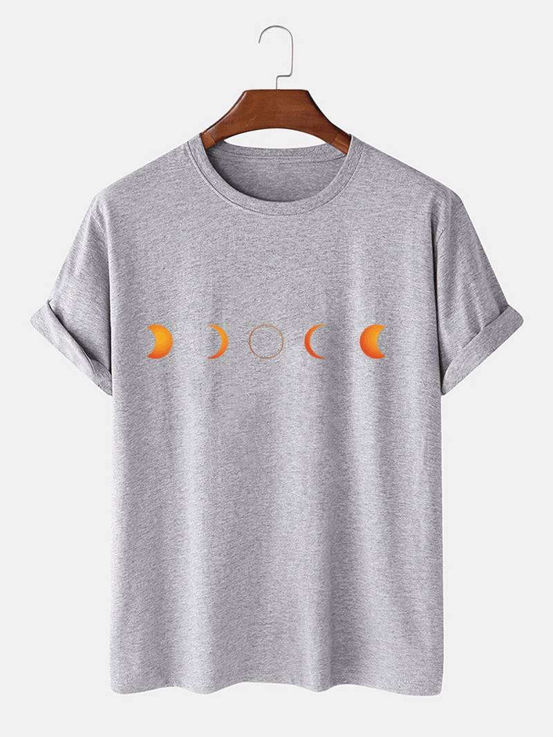 Cotton Designer Lunar Eclipse Painatus Hengittävät Lyhythihaiset T-paidat