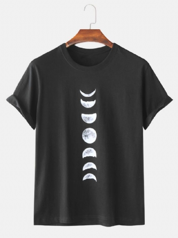 Miesten 100% Cotton Moon Eclipse Painatus Lyhythihaiset Graafiset T-paidat