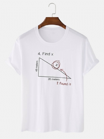 Miesten 100% Puuvillaa Mathematics Geometry Painatus Lyhythihaiset T-paidat