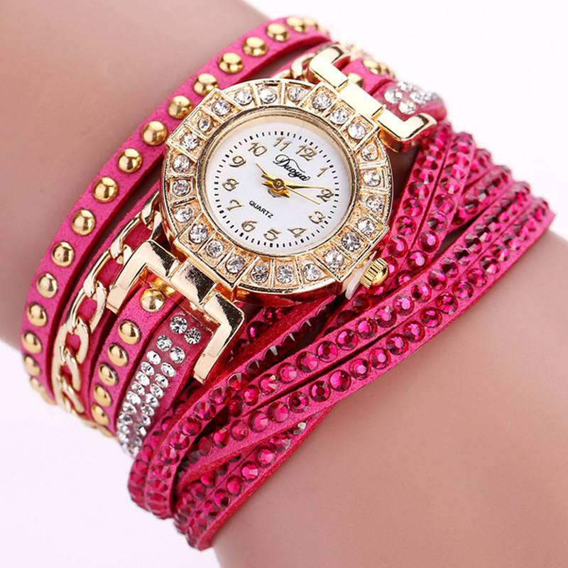 Luxury Nation Style Crystal Gold Rannekello Naisten Vintage Quartz Rannekellot