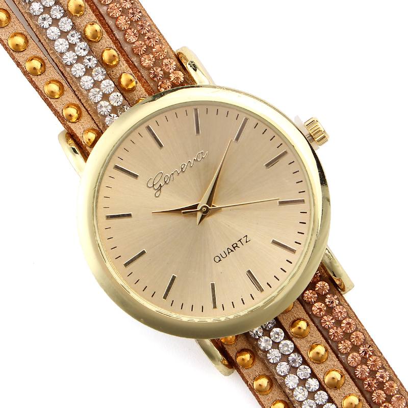 Muoti Circle Rannekoru Diamond Naisten Watch Quartz Watch