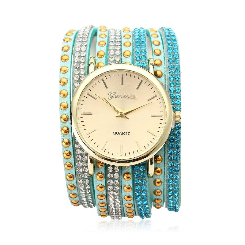 Muoti Circle Rannekoru Diamond Naisten Watch Quartz Watch