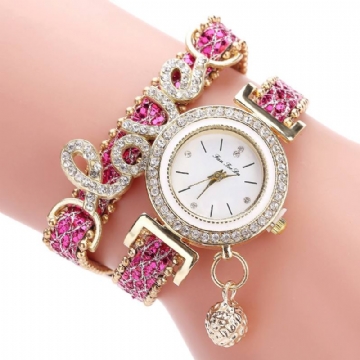 Riipus Naisten Rannekoru Kello Crystal Muoti Style Full Quartz Watch