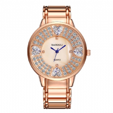 Shining Ladies Rannekello Sydänjäljitelmä Diamond Quartz Watch