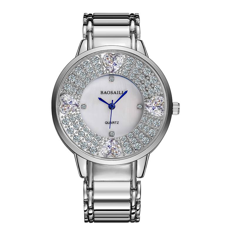 Shining Ladies Rannekello Sydänjäljitelmä Diamond Quartz Watch