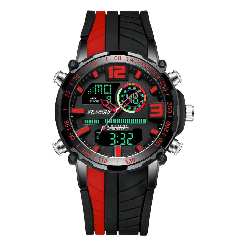 Dual Display Digital Watch Outdoor Sport Herätyskello Kalenteri Chronograph Noctilucent Waterproof Watch