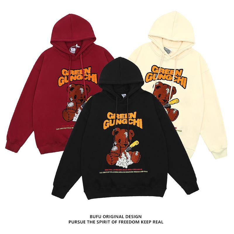 National Tide Brand Cartoon Bear Collegepaita