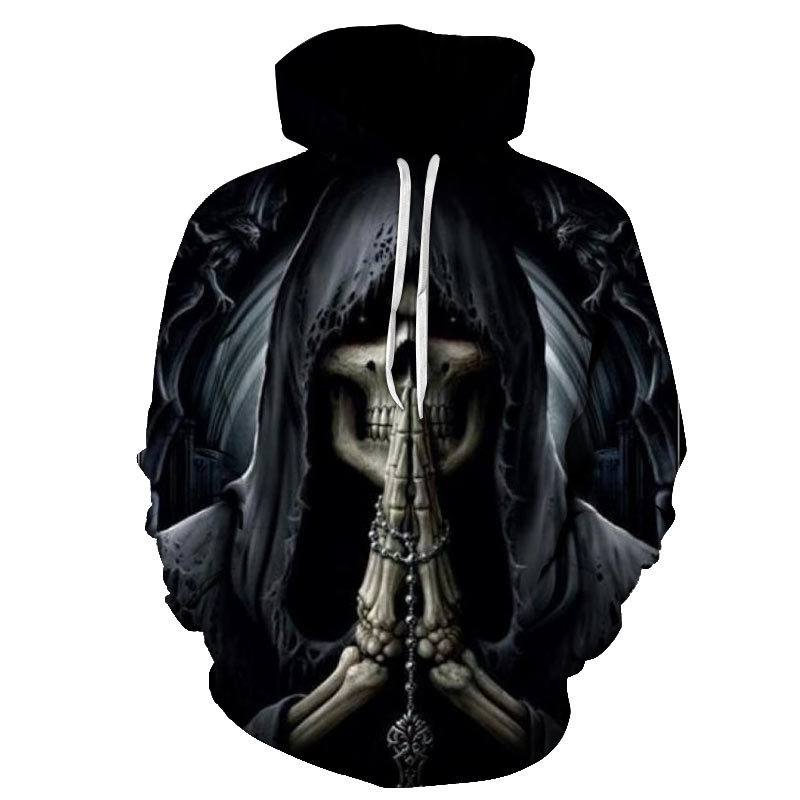 Skull 3d Painatus -hupullinen Taskupusero Nanchao-huppari Miesten Persoonallisuuden Valmistaja