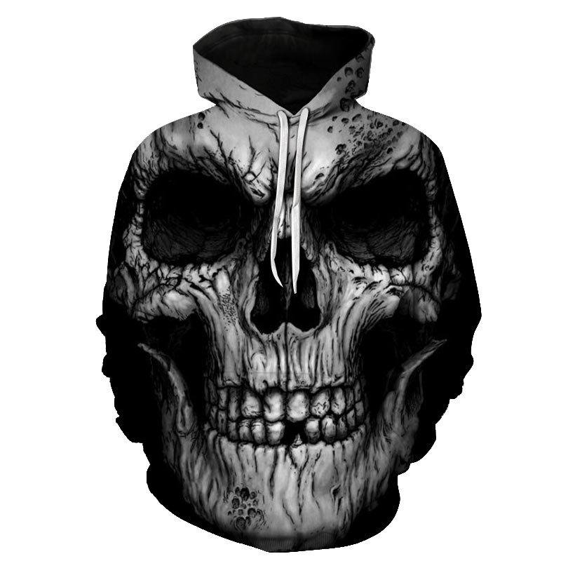 Skull 3d Painatus -hupullinen Taskupusero Nanchao-huppari Miesten Persoonallisuuden Valmistaja