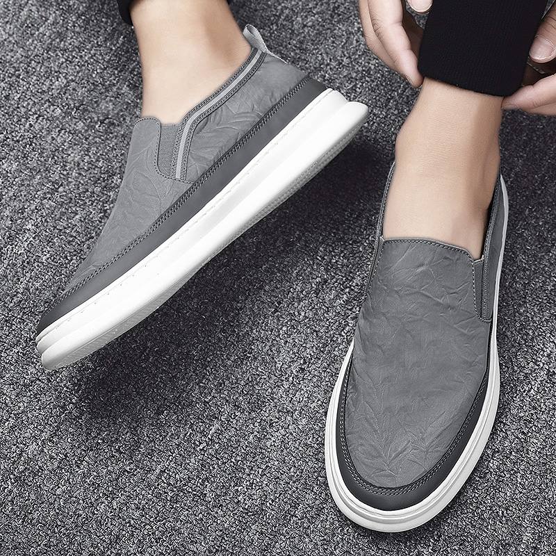 Miesten Ice Silk Cloth -kankaasta Valmistettu Hengittävä Slip On Skate Sneakers