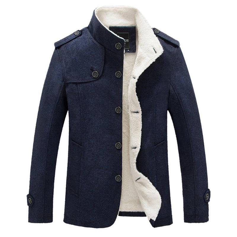 Miesten Epaulet Faux Shearling Yksirivinen Takki