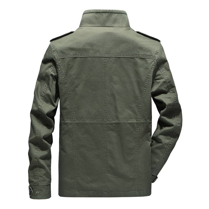 Miesten Sotilaallinen Monitaskuinen Epaulet Solid Color Cotton Cargo -työtakki