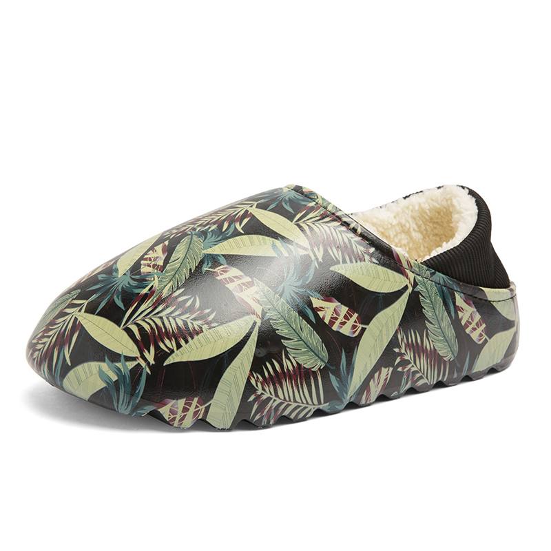 Miesten Lämmin Vuori Slip-on Leaf Painatus Muoti Home -talvitossut