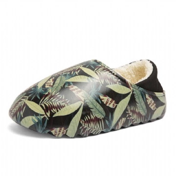 Miesten Lämmin Vuori Slip-on Leaf Painatus Muoti Home -talvitossut