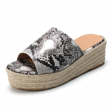 Serpentine Soft Mukavat Pyöreät Toe Wedge-tossut