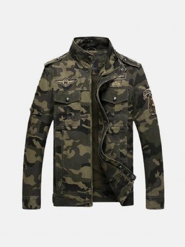 Miesten Camo Painatus Military Cotton Outdoor Epaulet Takki