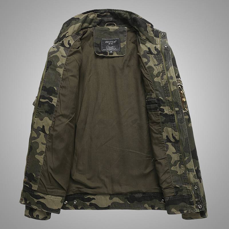 Miesten Camo Painatus Military Cotton Outdoor Epaulet Takki