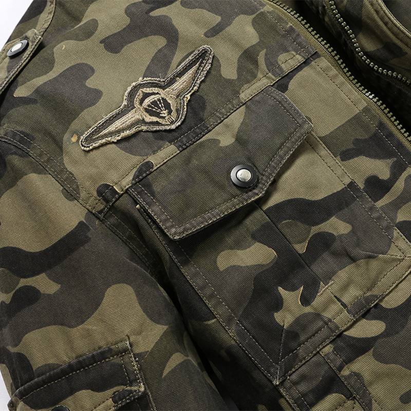 Miesten Camo Painatus Military Cotton Outdoor Epaulet Takki